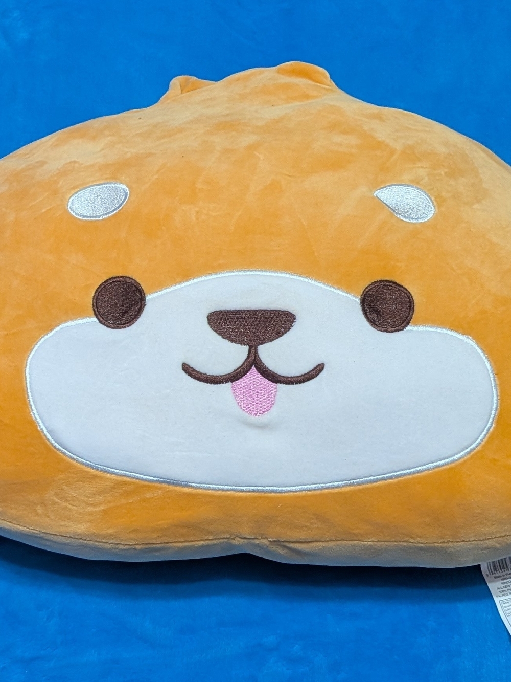 🧡🐶 Cute Orange Plush Dog Pillow with White Face 🐶🧡